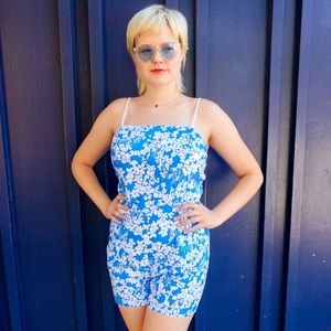 Vintage 1960s Floral Playsuit/Romper/Pinup Suit